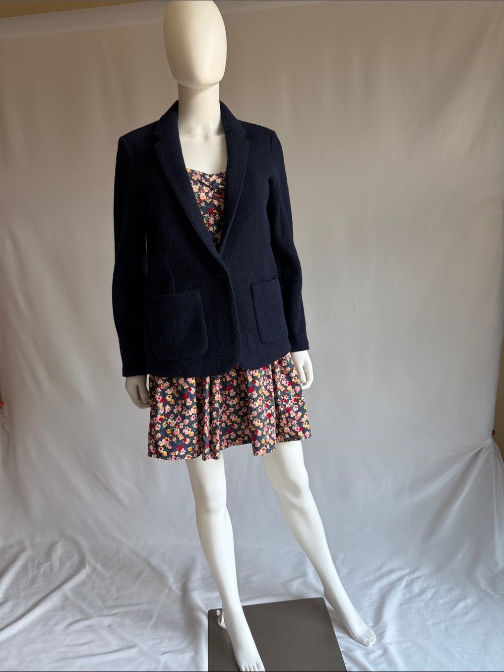 Harris Wilson 100% wool Textured Navy Women's Blazer Jacket